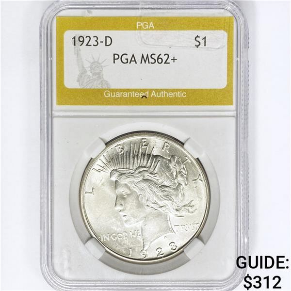 1923-D Silver Peace Dollar PGA MS62+