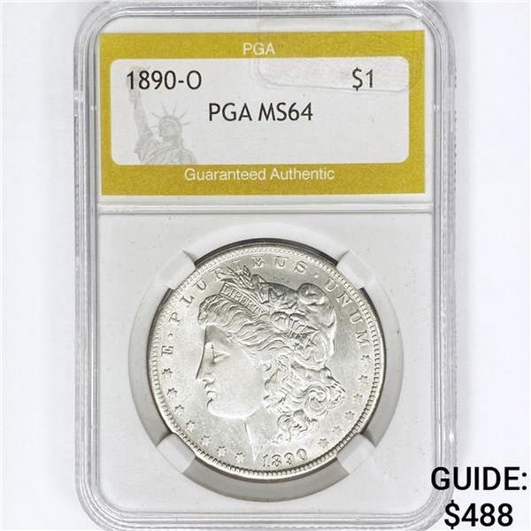 1890-O Morgan Silver Dollar PGA MS64