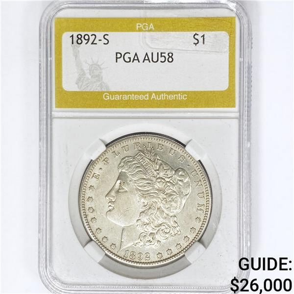 1892-S Morgan Silver Dollar PGA AU58