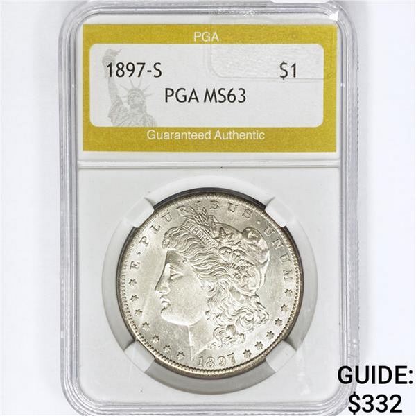 1897-S Morgan Silver Dollar PGA MS63