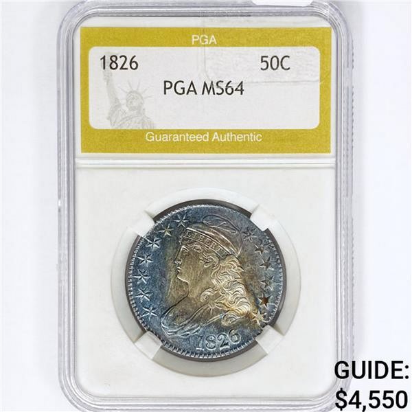 1826 Capped Bust Half Dollar PGA MS64