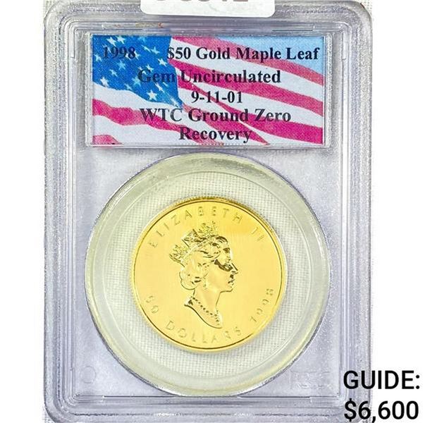 1998 Canada $50 1oz Gold Maple Leaf PCGS GEM UNC