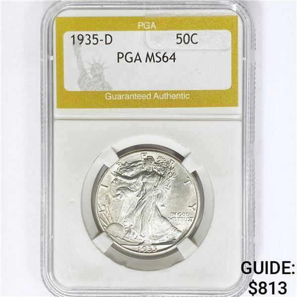 1935-D Walking Liberty Half Dollar PGA MS64