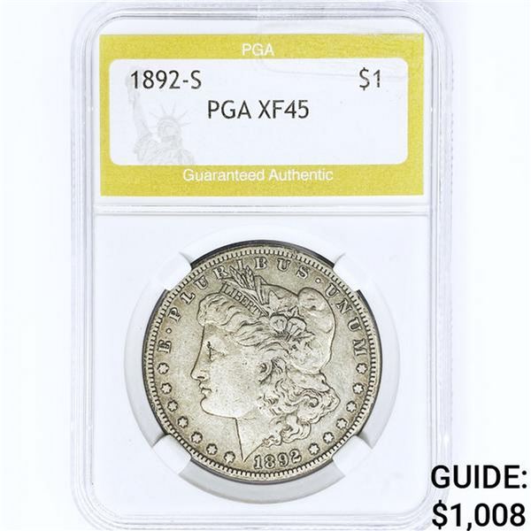 1892-S Morgan Silver Dollar PGA XF45