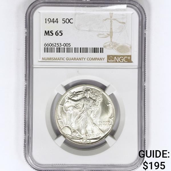 1944 Walking Liberty Half Dollar NGC MS65