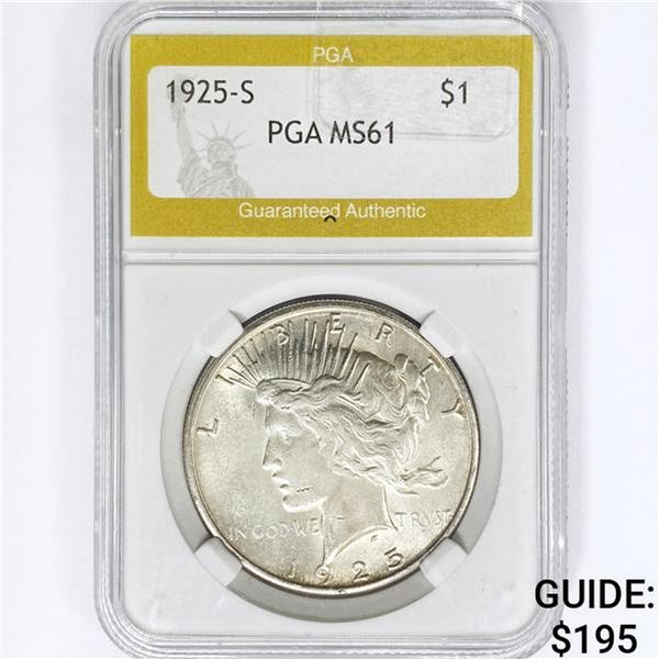 1925-S Silver Peace Dollar PGA MS61