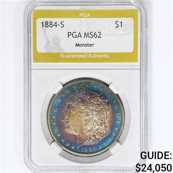 1884-S Morgan Silver Dollar PGA MS62 Monster