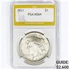 Image 1 : 1921 Silver Peace Dollar PGA MS64