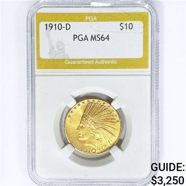 1910-D $10 Gold Eagle PGA MS64