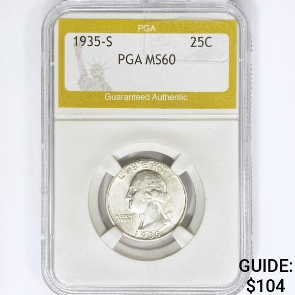 1935-S Washington Silver Quarter PGA MS60