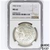 Image 1 : 1921-D Morgan Silver Dollar NGC MS62