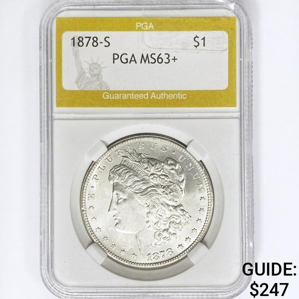 1878-S Morgan Silver Dollar PGA MS63+