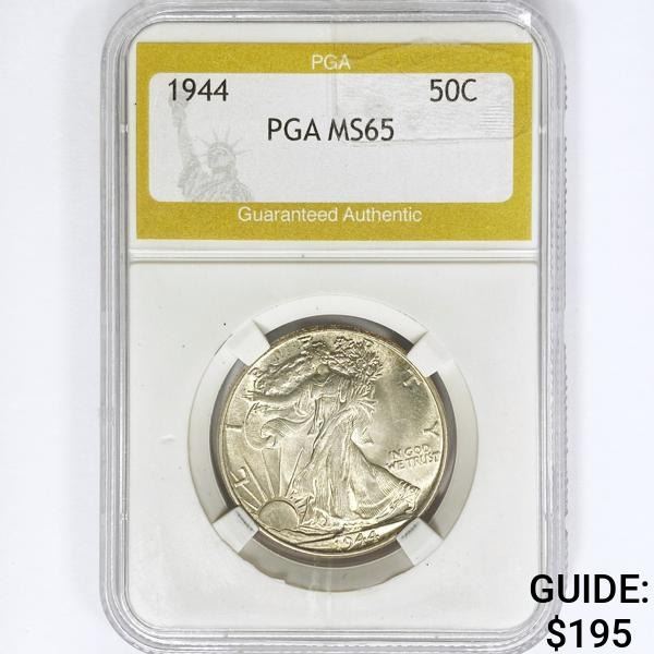 1944 Walking Liberty Half Dollar PGA MS65