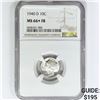 Image 1 : 1940-D Mercury Silver Dime NGC MS66+ FB