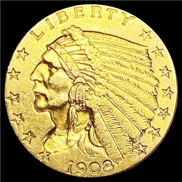 1908 $2.50 Gold Quarter Eagle CLOSELY UNCIRCULATED