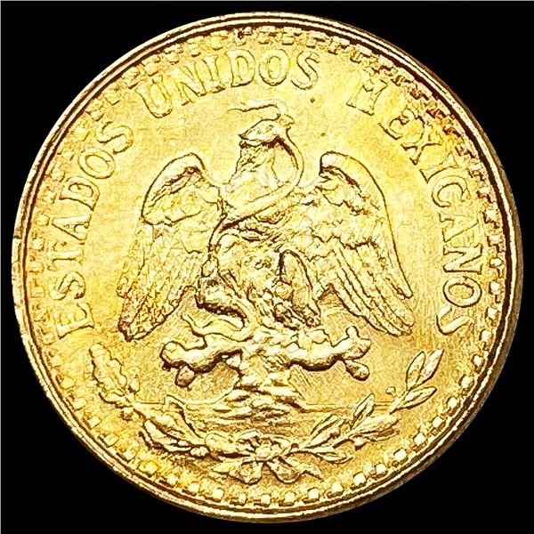 1945 Mexico .0482ozt Gold 2 Pesos CHOICE BU