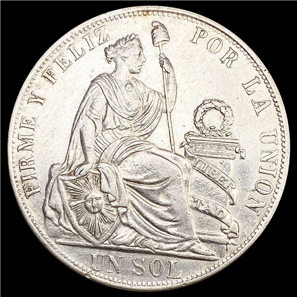 1888 Peru Silver 1 Sol UNCIRCULATED