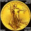 Image 1 : 1907 HIGH RELIEF $20 Gold Double Eagle CHOICE BU