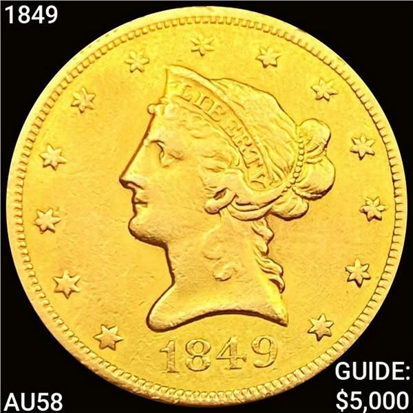 1849 $10 Gold Eagle CHOICE AU