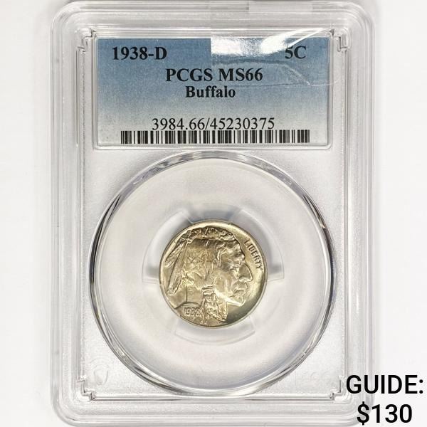 1938-D Buffalo Nickel PCGS MS66