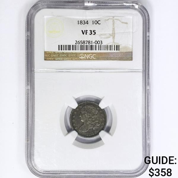 1834 Capped Bust Dime NGC VF35