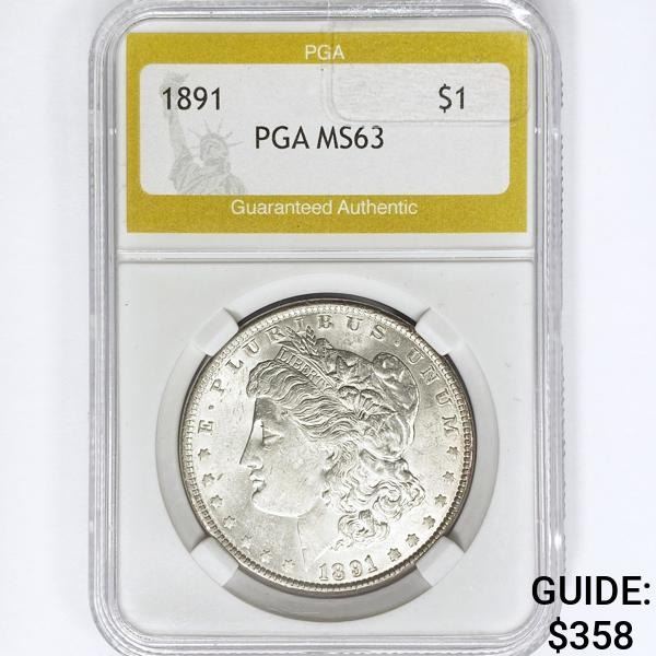 1891 Morgan Silver Dollar PGA MS63