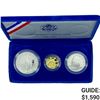 Image 1 : 1986 US .25oz Gold & Silver 3 Coin Set