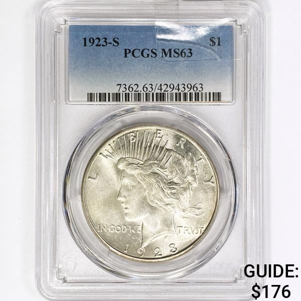 1923-S Silver Peace Dollar PCGS MS63