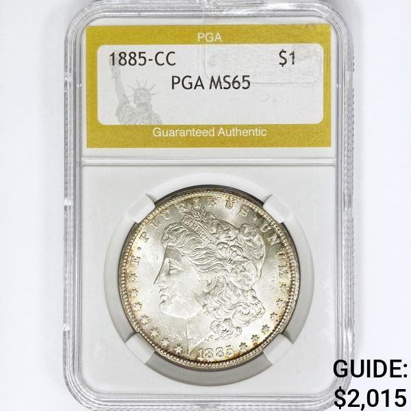 1885-CC Morgan Silver Dollar PGA MS65