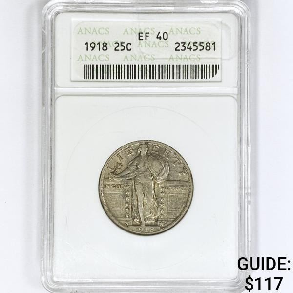 1918 Standing Liberty Quarter ANACS EF40