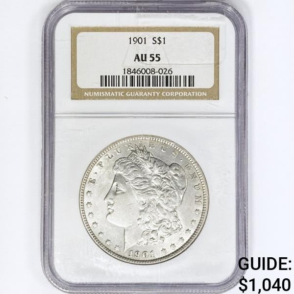 1901 Morgan Silver Dollar NGC AU55
