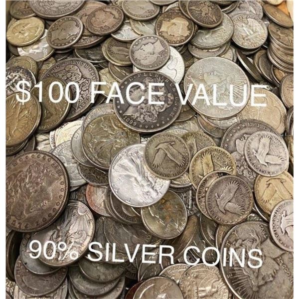 $100 Face Value 90$ US Silver Coins