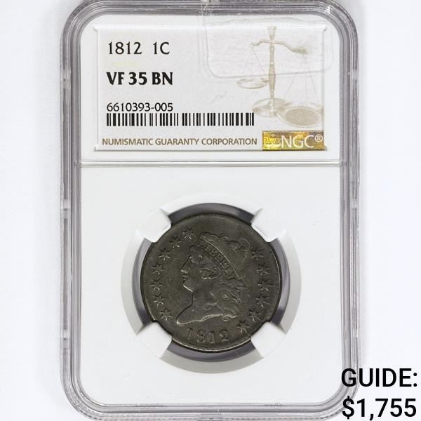 1812 Large Cent NGC VF35 BN