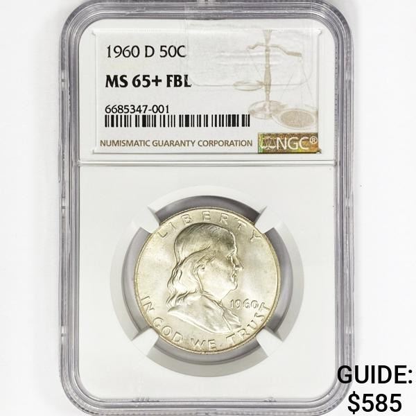 1960-D Franklin Half Dollar NGC MS65+ FBL