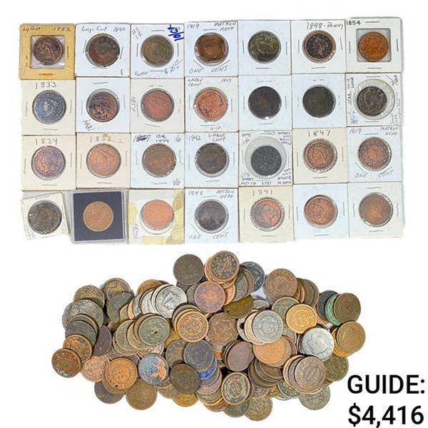 1798-1854 Large Cent Collection (184 Coins)