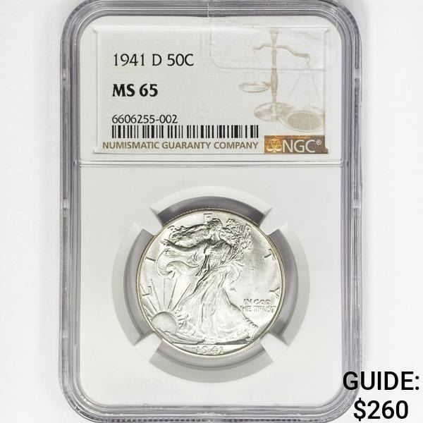 1941-D Walking Liberty Half Dollar NGC MS65