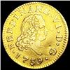 Image 1 : 1759 Spain 1/2oz Gold Escudo LIGHTLY CIRCULATED