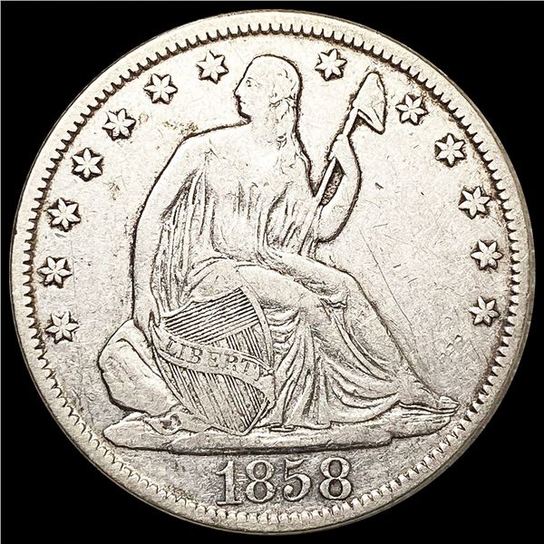 1858-O Seated Liberty Half Dollar LIGHTLY CIRCULAT