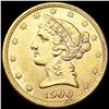 Image 1 : 1900 $5 Gold Half Eagle UNCIRCULATED