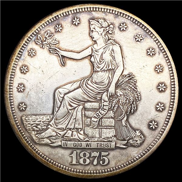1875-S Silver Trade Dollar NEARLY UNCIRCULATED