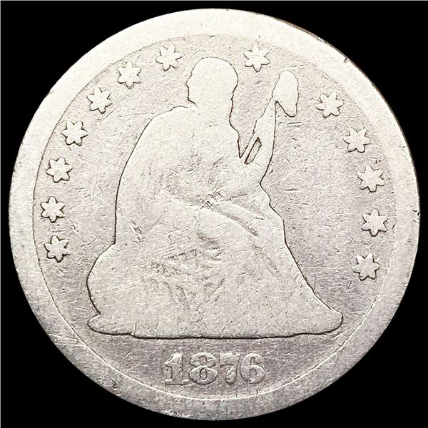 1876-CC Seated Liberty Quarter NICELY CIRCULATED