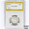 Image 1 : 1915-D Barber Quarter PGA MS64