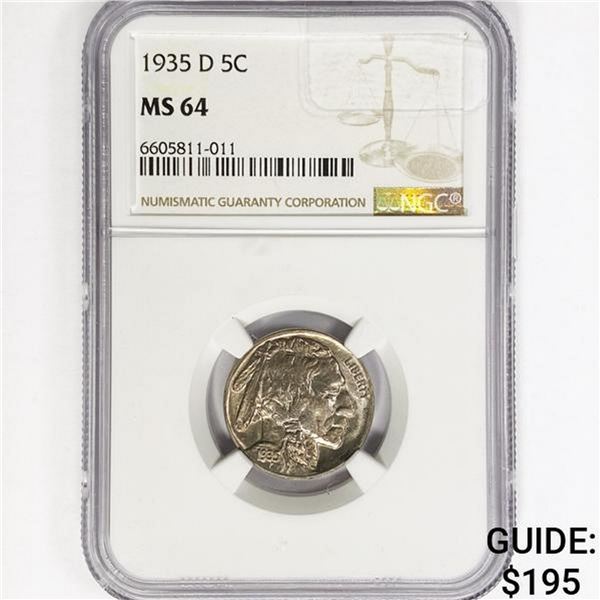 1935-D Buffalo Nickel NGC MS64