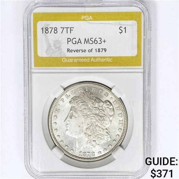 1878 Rev 79 Morgan Silver Dollar PGA MS63+