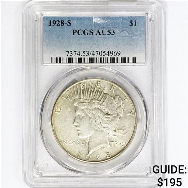 1928-S Silver Peace Dollar PCGS AU53