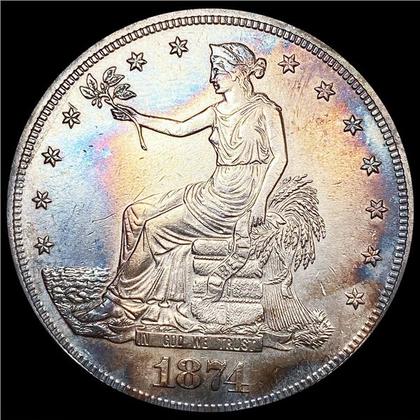 1874 Silver Trade Dollar CLOSELY UNCIRCULATED