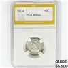 Image 1 : 1834 Capped Bust Dime PGA MS64+
