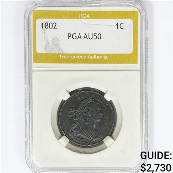 1802 Large Cent PGA AU50