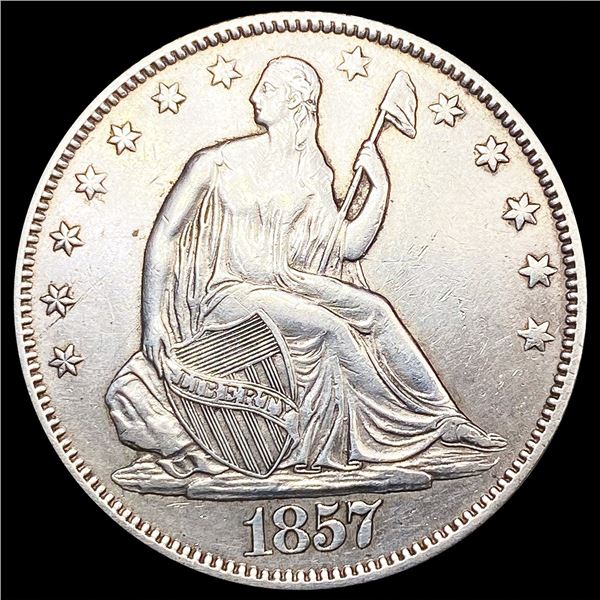 1857 Seated Liberty Half Dollar LIGHTLY CIRCULATED