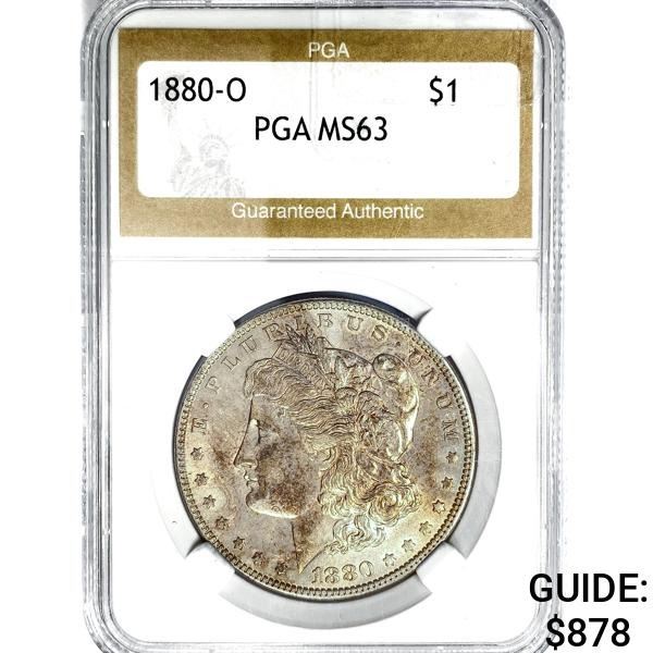 1880-O Morgan Silver Dollar PGA MS63